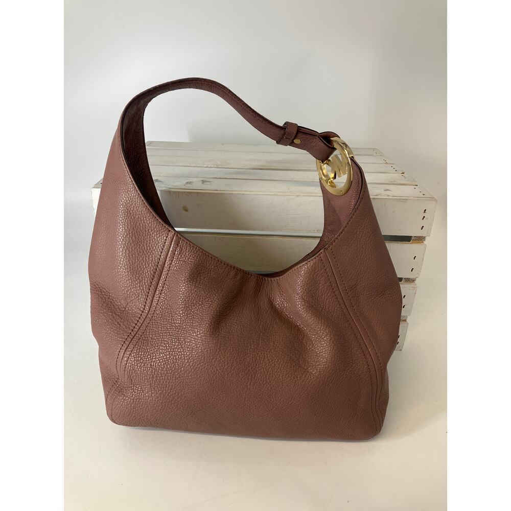 Michael Kors, large mauve leather shoulder bag